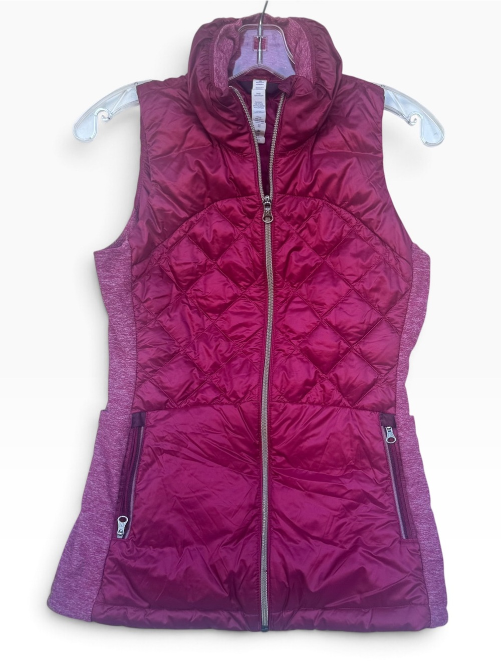 Lululemon “Down For A Run” Vest Diamond Quilt Berry Purple Sz 4